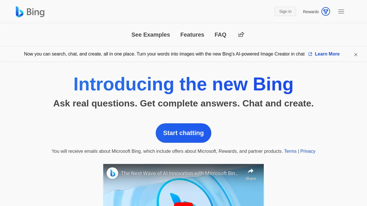 Microsoft Bing BestofAI